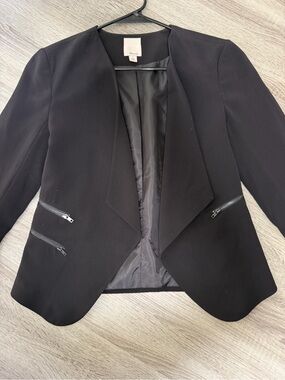 Women's Halogen Open-Front Blazer Jacket Black (Small)